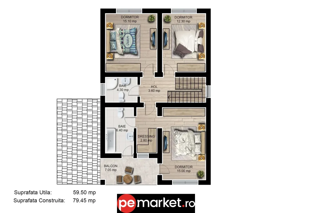 Casă modernă stil mediteranean – Valea cu Flori Residence 9, Cartier Izvor - pemarket.ro