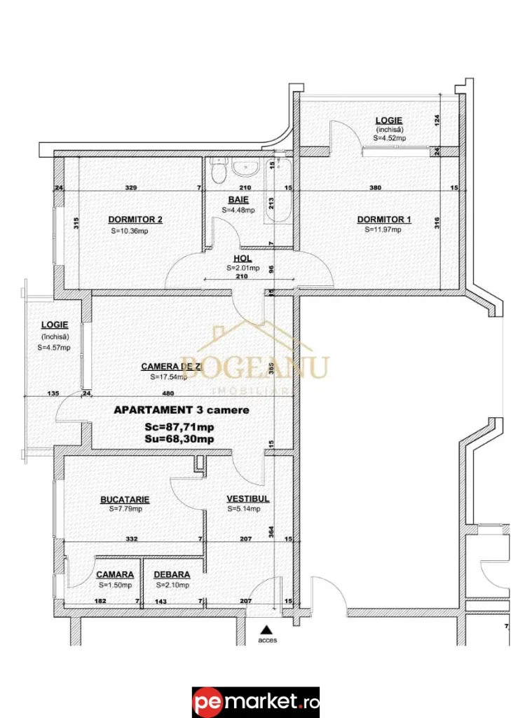 Apartament 3 camere central – între Iulius Mall și Piața Unirii, vis-a-vis de Parcul Botanic - pemarket.ro