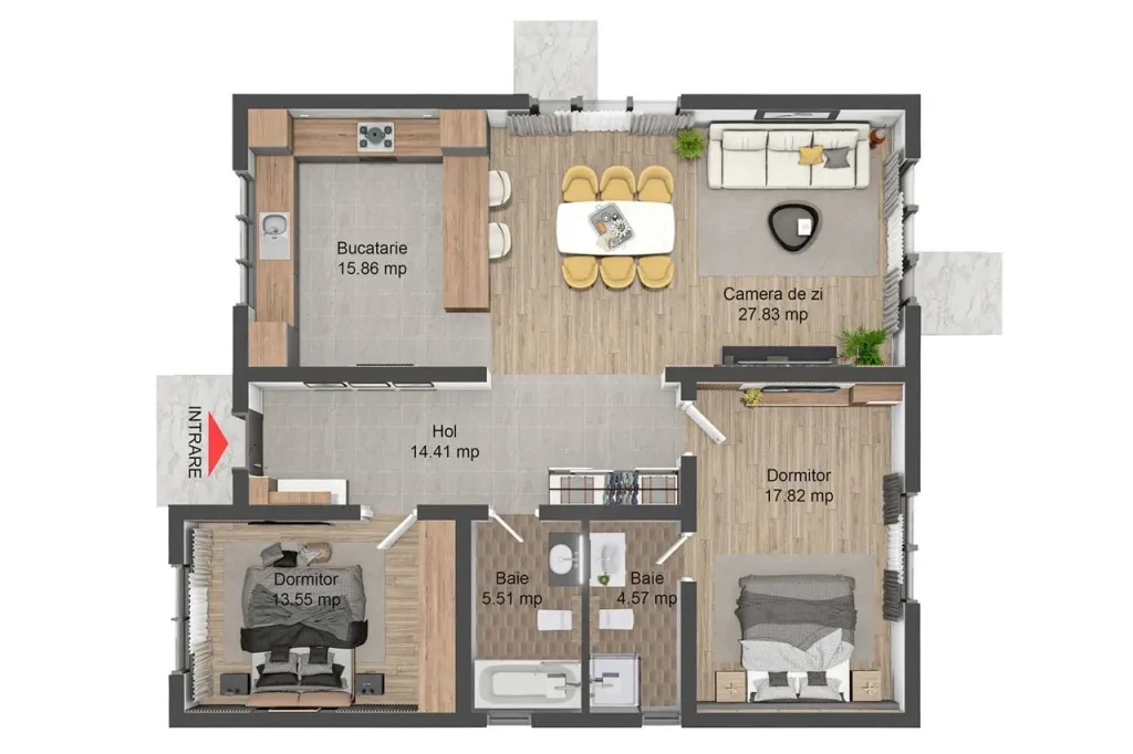De închiriat – Casă individuală mobilată și utilată în Sânpetru, zona Primăverii - pemarket.ro
