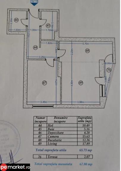 APARTAMENT 2 CAMERE – COMPLET MOBILAT • 66 mp • PARCARE SUBTERANĂ • JANDARMERIEI / Pădurea Băneasa - pemarket.ro